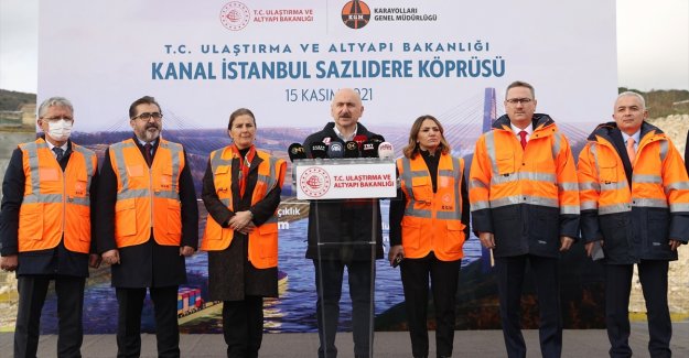 Bakan Karaismailoğlu, Kanal İstanbul Sazlıdere Köprüsü'nde incelemelerde bulundu