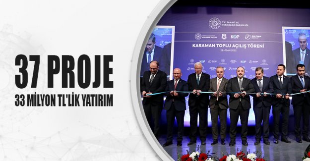 37 PROJE, 33 MİLYON TL'LİK YATIRIM