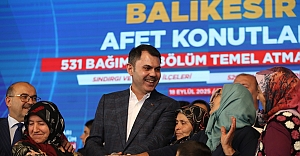Bakan Kurum Sındırgı’da Afet Konutları Temel Atma Töreninde Konuştu