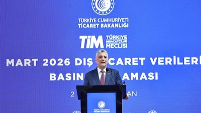  Ticaret Bakanı Ömer Bolat, mart ayında mal ihracatının 21