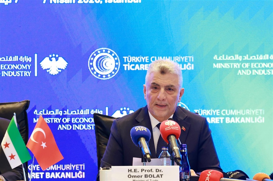 Ticaret Bakanı Ömer Bolat, “Türkiye-Suriye JETCO 1. Dönem Toplantısı” kapsamında imzalanan protokolün
